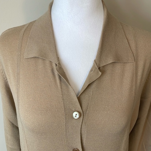 Talbots Tan Button-Up Cardigan - Picture 5 of 15
